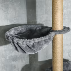 PawHut Floor to Ceiling Climbing Cat Tree Tower, 230-250cm Height, Grey - Additional view 7