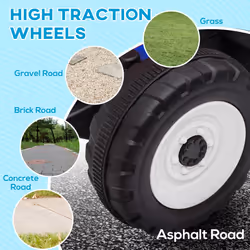 HOMCOM Ride On Tractor with Detachable Trailer, Remote Control, Music - Blue - Additional view 5