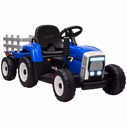 HOMCOM Ride On Tractor with Detachable Trailer, Remote Control, Music - Blue - Additional view 8