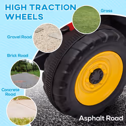 HOMCOM Ride On Tractor with Detachable Trailer, Remote Control, Music - Red - Additional view 6