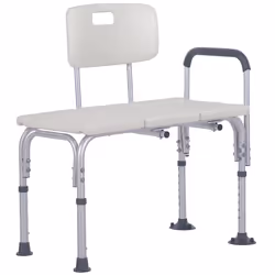 HOMCOM Height Adjustable Shower Chair with Suction Cup Feet Armrest Backrest - Additional view 8