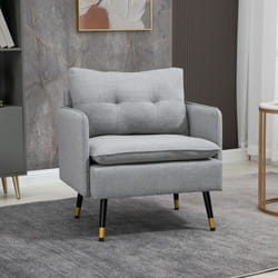 HOMCOM Modern Upholstered One Seater Sofa for Bedroom Living Room Grey