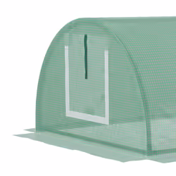Outsunny PE Mini Greenhouse, 3 M Portable Tunnel Green House w/ 5 Mesh Windows - Additional view 6