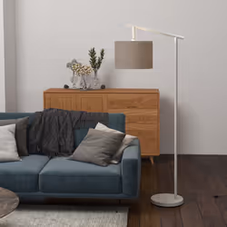 HOMCOM Floor Lamp with 350 Rotating Lampshade, LED Bulb Included, Grey