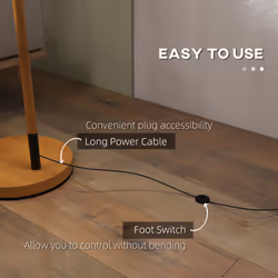 HOMCOM Floor Lamp with 350 Rotating Lampshade, LED Bulb Included, Brown - Additional view 8
