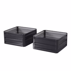 Outsunny Set of 2 Raised Garden Bed Galvanised Planter Box, Grey - Additional view 5