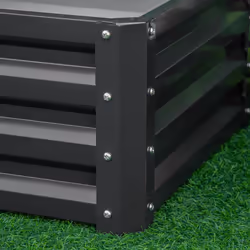 Outsunny Set of 2 Raised Garden Bed Galvanised Planter Box, Grey - Additional view 7