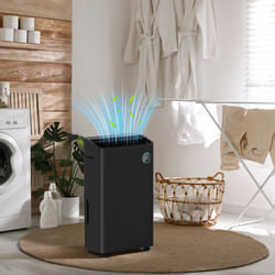 HOMCOM 16L/Day Quiet Air Dehumidifier with Purifier, UVC, Ioniser, Timer, Black