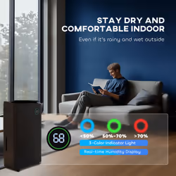 HOMCOM 16L/Day Quiet Air Dehumidifier with Purifier, UVC, Ioniser, Timer, Black - Additional view 7