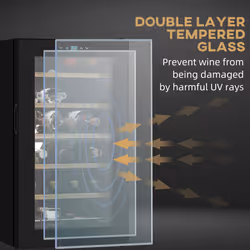 24 Bottles Wine Fridge with Glass Door Digital Touch Screen Control LED Light - Additional view 4