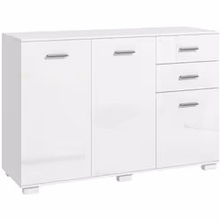 HOMCOM Sideboard Kitchen Storage Cabinet with 2 Drawers, High Gloss White - Additional view 8