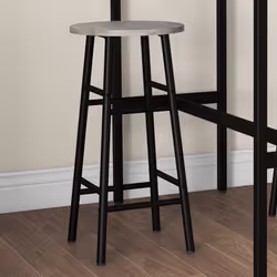 HOMCOM 3 Piece Bar Set, Industrial Kitchen and Chair Set Grey - Additional view 6