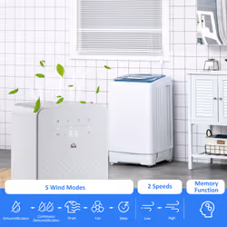 HOMCOM 12L/Day Protable Quiet Air Dehumidifier with Purifier, Timer, 5 Modes - Additional view 5