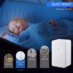 HOMCOM 12L/Day Protable Quiet Air Dehumidifier with Purifier, Timer, 5 Modes - Additional view 6