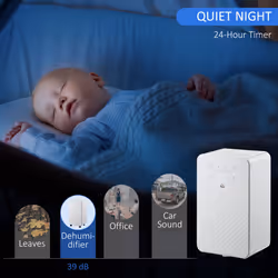 HOMCOM 10L/Day Protable Quiet Air Dehumidifier with Purifier, Timer, 5 Modes - Additional view 5