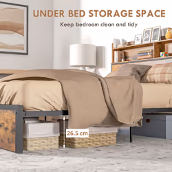 HOMCOM 5.2FT King Bed Frame with Storage Headboard and Under Bed Storage