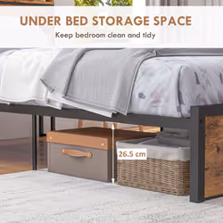 HOMCOM 3.1FT Single Bed Frame with Storage Headboard and Under Bed Storage