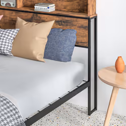 HOMCOM 4.8FT Double Bed Frame with Storage Headboard and Under Bed Storage - Additional view 7