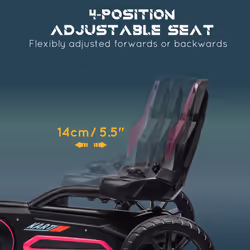HOMCOM Children Pedal Go Kart w/ Adjustable Seat, Handbrake - Pink