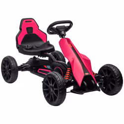 HOMCOM Children Pedal Go Kart w/ Adjustable Seat, Handbrake - Pink - Additional view 8