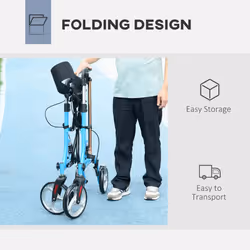 4 Wheel Rollator with Seat Adjustable Mobility Walker with Bag Dual Brakes
