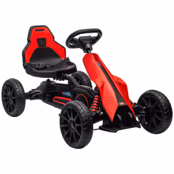 HOMCOM Children Pedal Go Kart w/ Adjustable Seat, Handbrake - Red