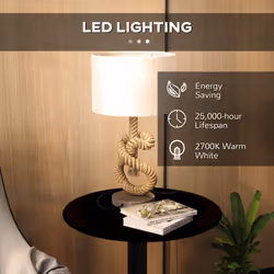 HOMCOM LED Nautical Table Lamp with USB Charging Port for Bedroom Living Room - Additional view 4