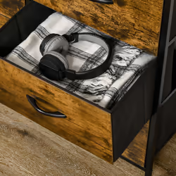 HOMCOM Bedroom Chest of Drawers with 5 Fabric Drawers, Open Shelf, Rustic Brown - Additional view 8
