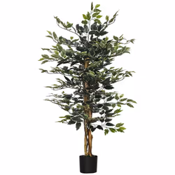 HOMCOM Artificial Ficus Tree with Lifelike Leaves and Natural Trunks Green - Additional view 7