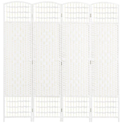 HOMCOM 4 Panel Folding Room Divider, 170cm Freestanding Privacy Screen, White