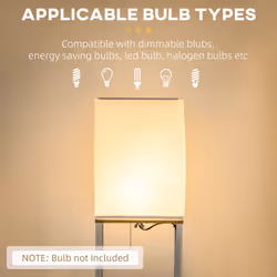 HOMCOM Modern Floor Lamp with Shelves and Fabric Lampshade for Living Room - Additional view 6