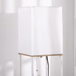 HOMCOM Modern Floor Lamp with Shelves and Fabric Lampshade for Living Room - Additional view 7
