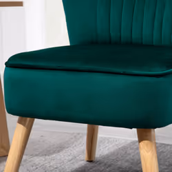 HOMCOM Velvet Accent Chair Occasional Tub Chair for Living Room Bedroom Green - Additional view 6