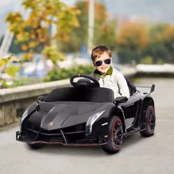 HOMCOM Lamborghini Veneno Licensed Electric Ride-on Car w/ Remote- Black