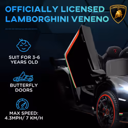 HOMCOM Lamborghini Veneno Licensed Electric Ride-on Car w/ Remote- Black
