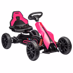 HOMCOM 12V Electric Go Kart w/ Forward Reversing 2 Speeds for 3-8 Yrs - Pink