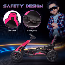 HOMCOM 12V Electric Go Kart w/ Forward Reversing 2 Speeds for 3-8 Yrs - Pink - Additional view 5