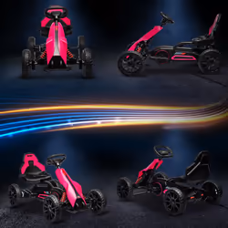 HOMCOM 12V Electric Go Kart w/ Forward Reversing 2 Speeds for 3-8 Yrs - Pink - Additional view 7