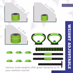 SPORTNOW Weight Dumbbells Set, Barbell, Kettlebell, Push Up Stand, 20kg - Additional view 4