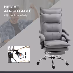 Vinsetto Microfibre Vibration Massage Office Chair with Heat, Footrest, Grey