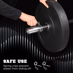 SPORTNOW 5cm Weight Lifting Bar, Barbell Bar with Spring Clips, 210cm, 20kg - Additional view 5