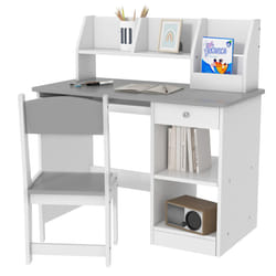 ZONEKIZ Kids Desk and Chair Set with Storage, for Ages 5-8 Years