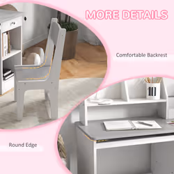 ZONEKIZ Kids Desk and Chair Set with Storage, for Ages 5-8 Years - Additional view 6