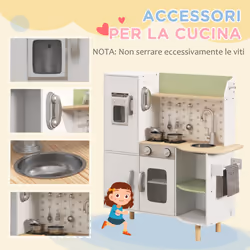 AIYAPLAY Toy Kitchen Playset w/ Phone, Ice Maker, Stove, Sink - White - Additional view 6