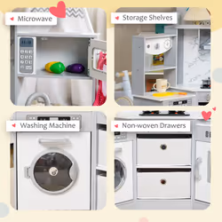 AIYAPLAY Toy Kitchen Playset w/ Running Water, Apron and Chef Hat - Grey - Additional view 5