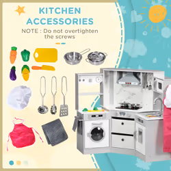 AIYAPLAY Toy Kitchen Playset w/ Running Water, Apron and Chef Hat - Grey - Additional view 6