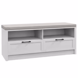 HOMCOM Shoe Bench with Removable Cushion, Open Compartments and Drawers - Additional view 7