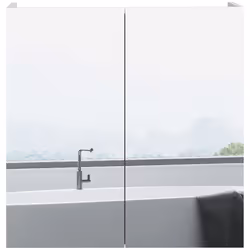 kleankin Wall Mounted Bathroom Storage Cupboard W/ Mirror and Shelf, White - Additional view 8