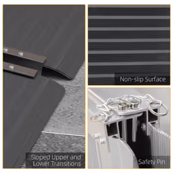 HOMCOM Folding Aluminium Wheelchair Ramp 152x73cm 272KG Capacity for Home - Additional view 6