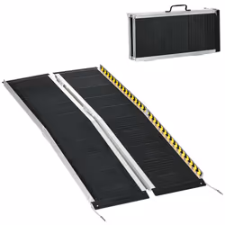 HOMCOM Folding Aluminium Wheelchair Ramp 152x73cm 272KG Capacity for Home - Additional view 8